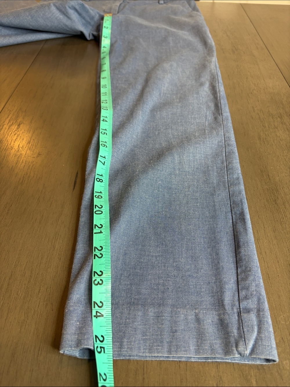 πLOFT Riviera Slim Straight Dress Pants Womens 2 Chambray Blue Stretch Cottonπ - Picture 11 of 13